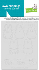 little woodland library friends coloring stencils
