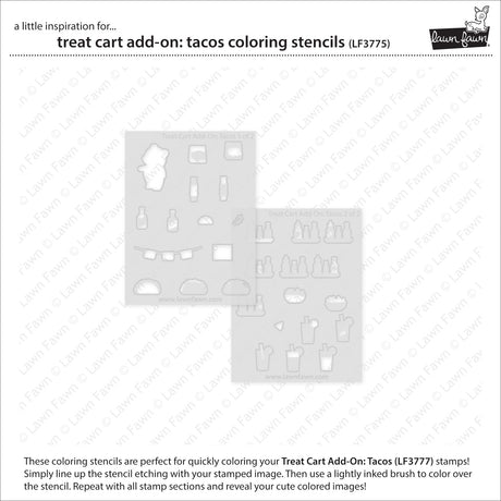 treat cart add-on: tacos coloring stencils