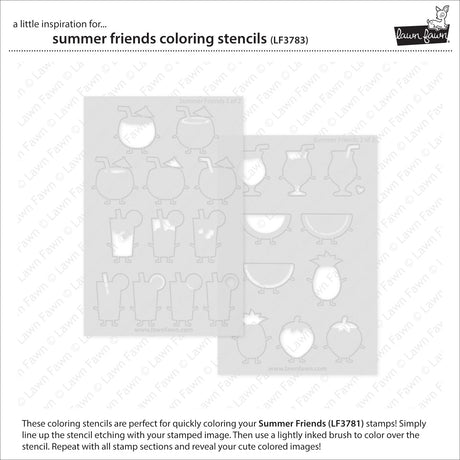 summer friends coloring stencils