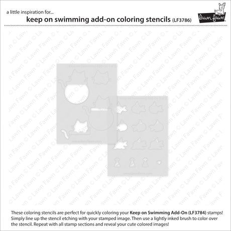 keep on swimming add-on coloring stencils