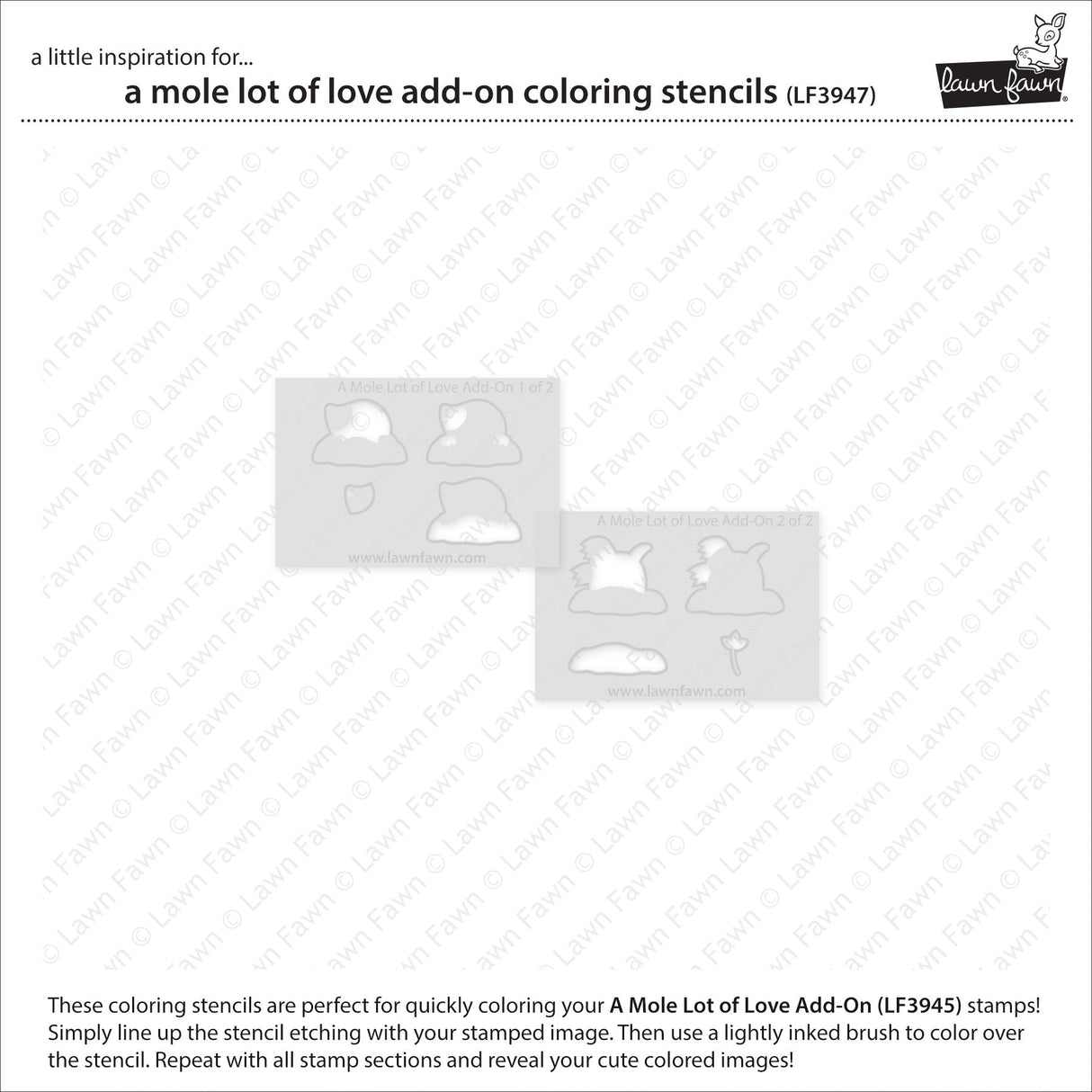 a mole lot of love add-on coloring stencils