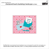 checkered hearts backdrop: landscape