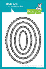 stitched scalloped oval stackables