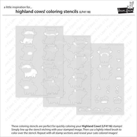 highland cows! coloring stencils