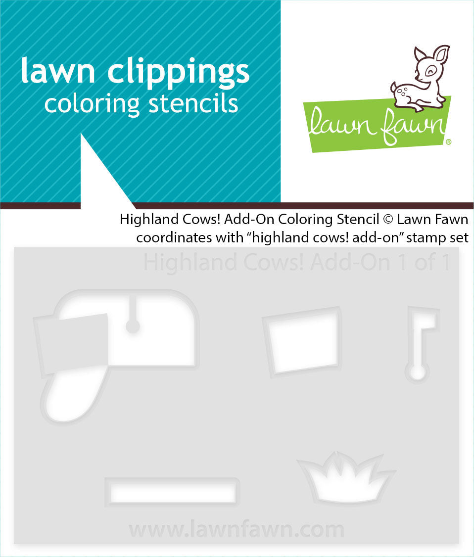 highland cows! add-on coloring stencil