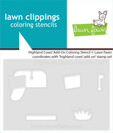 highland cows! add-on coloring stencil
