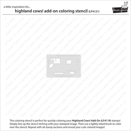 highland cows! add-on coloring stencil