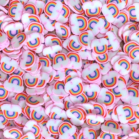 rainbow clay pieces