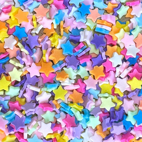 rainbow star clay pieces