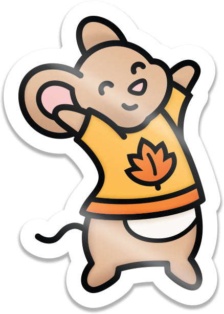 fall mouse vinyl sticker