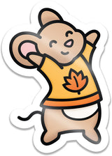 fall mouse vinyl sticker