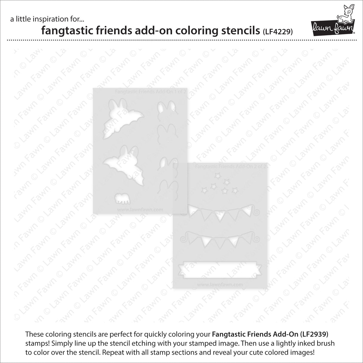 fangtastic friends add-on coloring stencils
