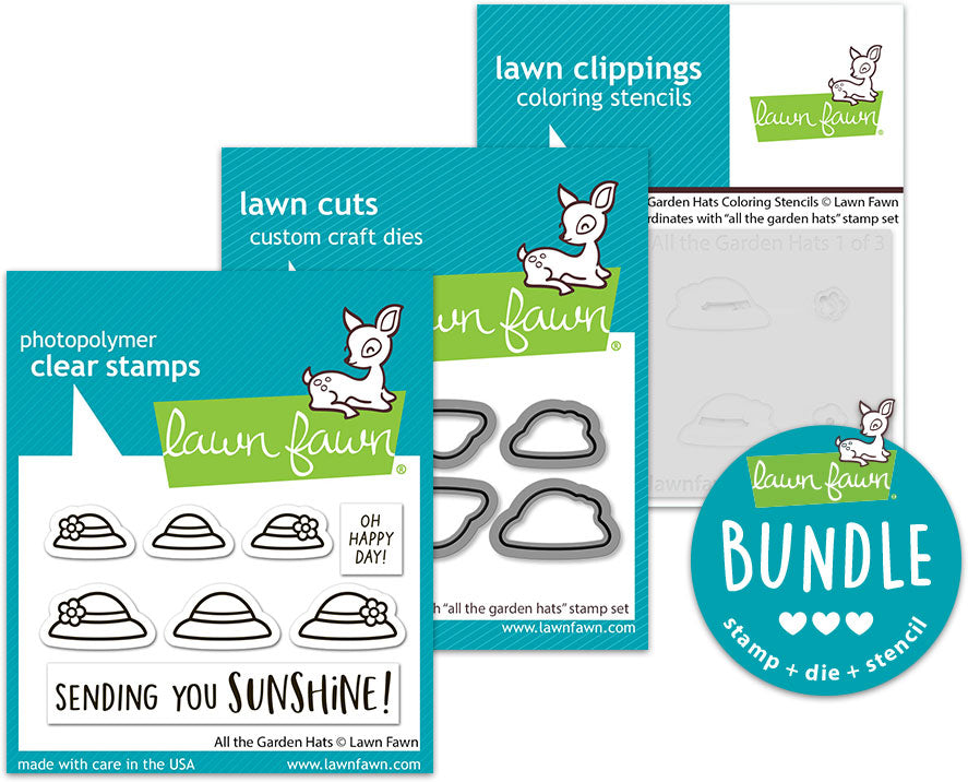 all the garden hats (stamp+die+coloring stencil bundle)