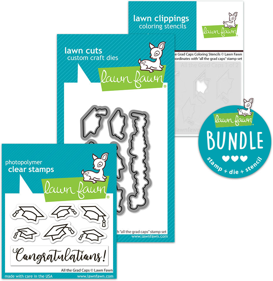 all the grad caps (stamp+die+coloring stencil bundle)