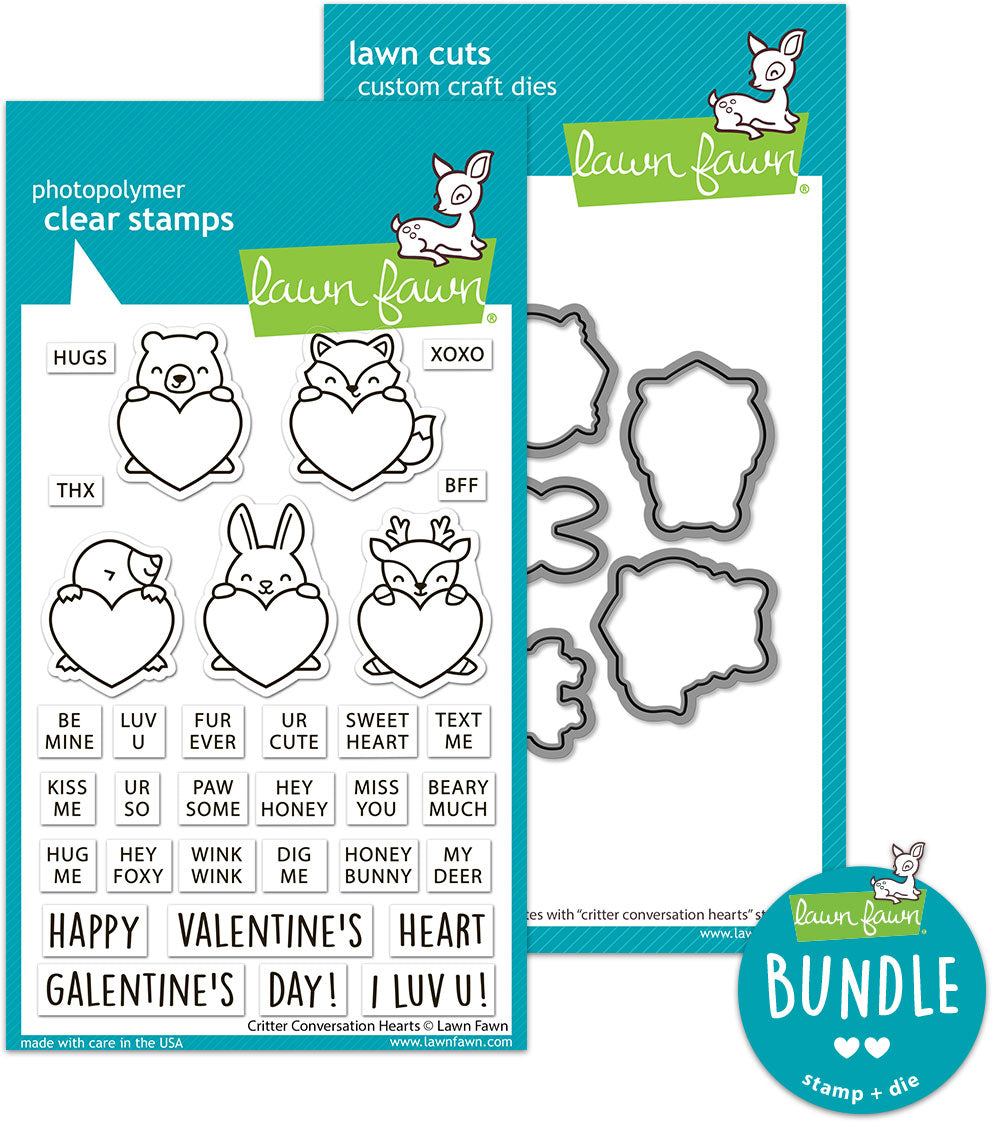 critter conversation hearts (stamp+die bundle)