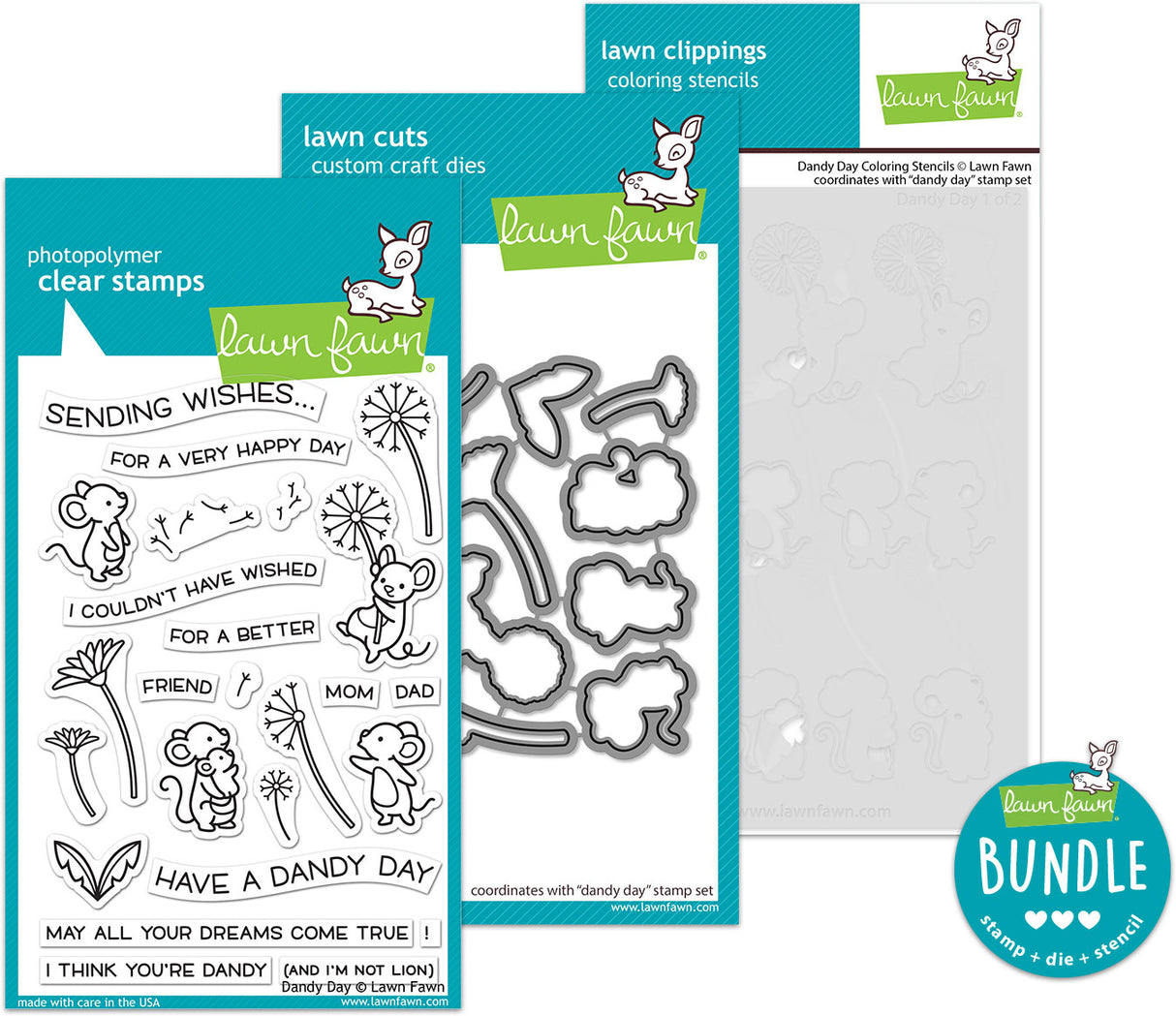 dandy day (stamp+die+coloring stencil bundle)