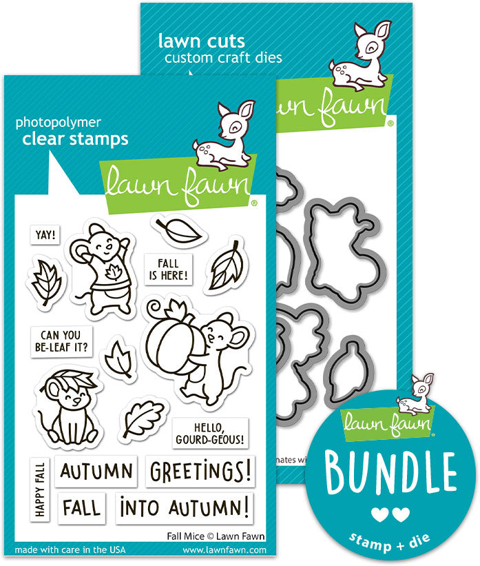 fall mice (stamp+die bundle)
