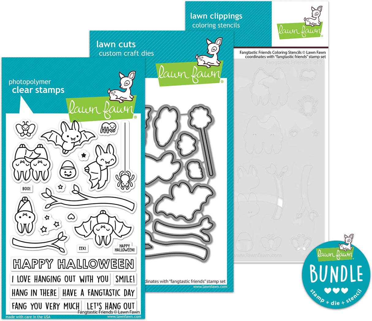 fangtastic friends (stamp+die+coloring stencil bundle)