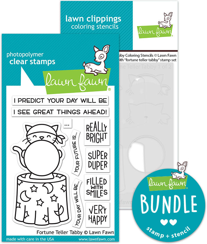 fortune teller tabby (stamp+coloring stencil bundle)