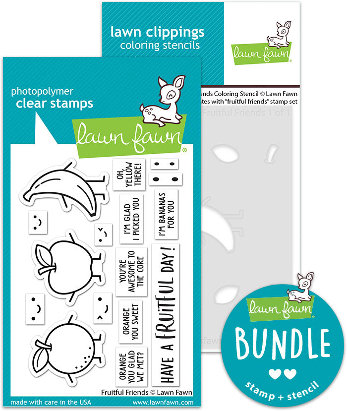 fruitful friends (stamp+coloring stencil bundle)