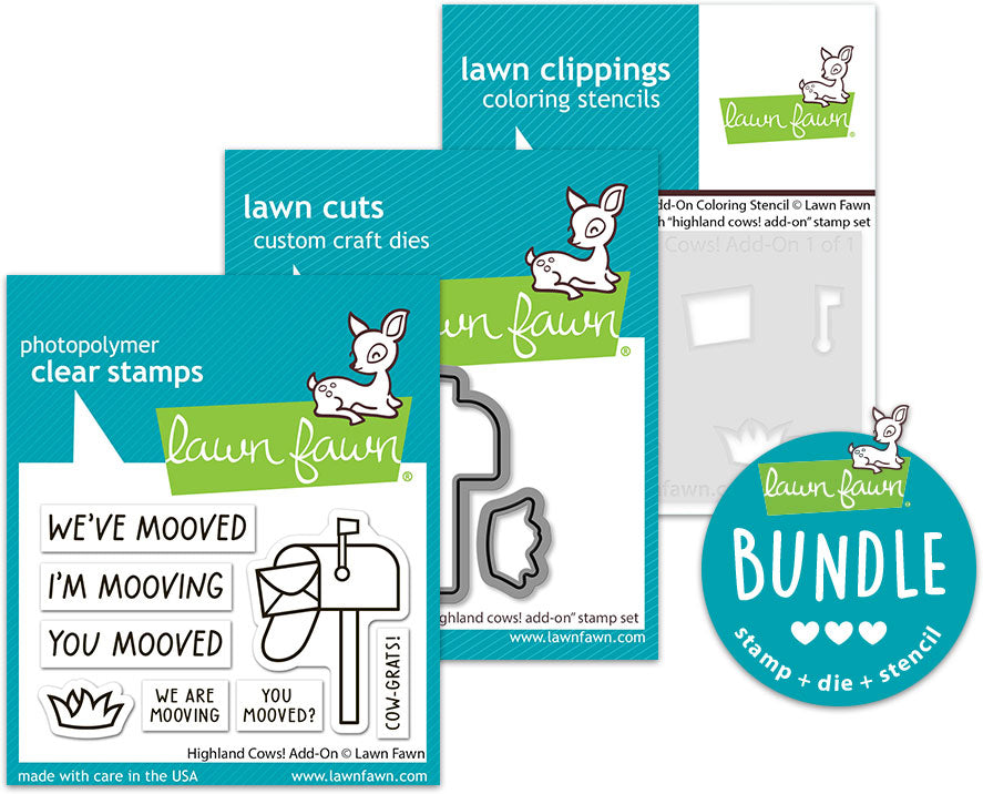 highland cows! add-on (stamp+die+coloring stencil bundle)