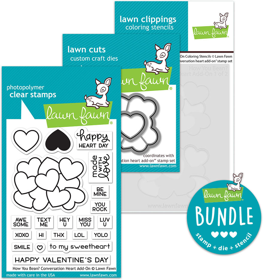 how you bean? conversation heart add-on (stamp+die+coloring stencil bundle)
