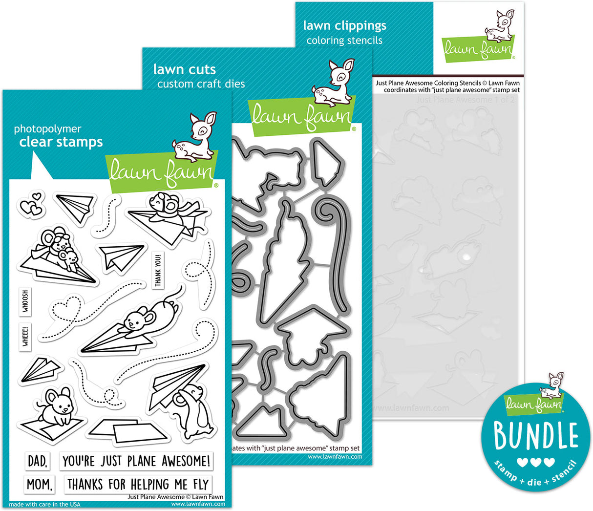 just plane awesome (stamp+die+coloring stencil bundle)
