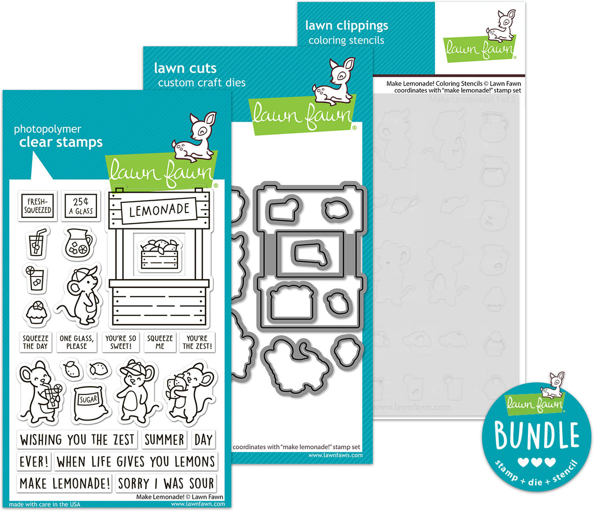 make lemonade! (stamp+die+coloring stencil bundle)