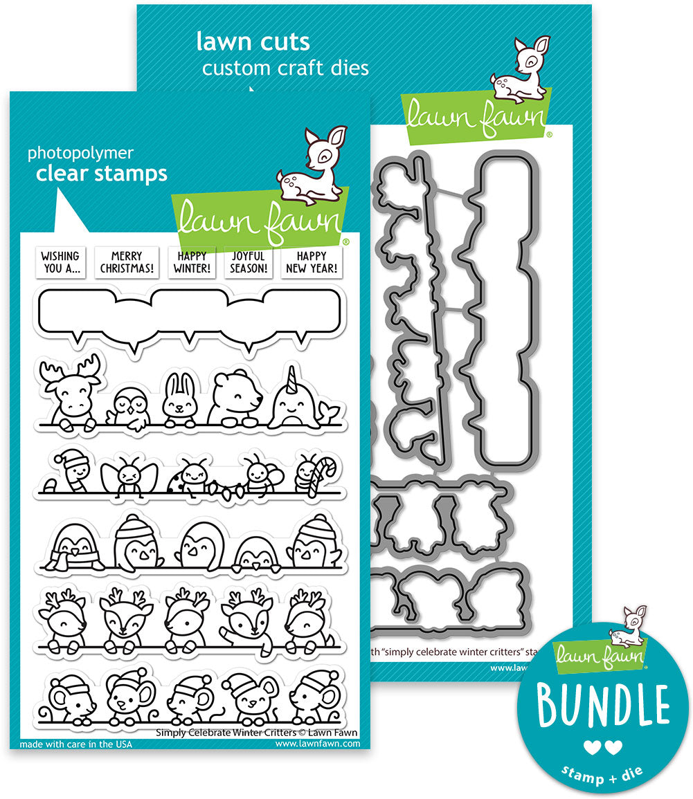 simply celebrate winter critters (stamp+die bundle)