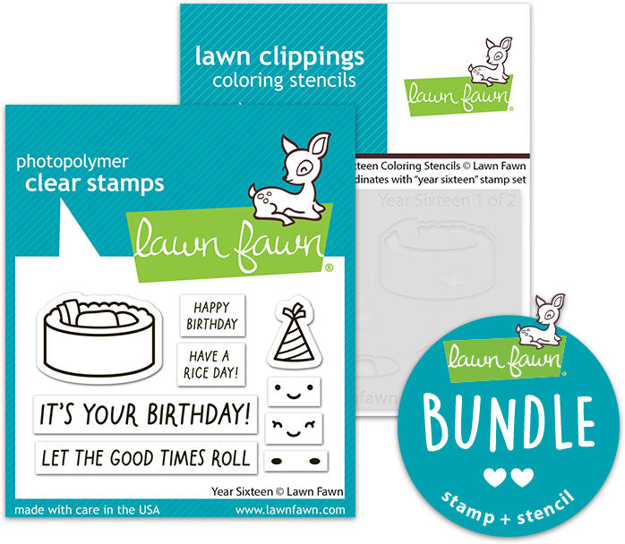 year sixteen (stamp+coloring stencil bundle)