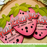outside in stitched strawberry