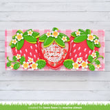 outside in stitched strawberry