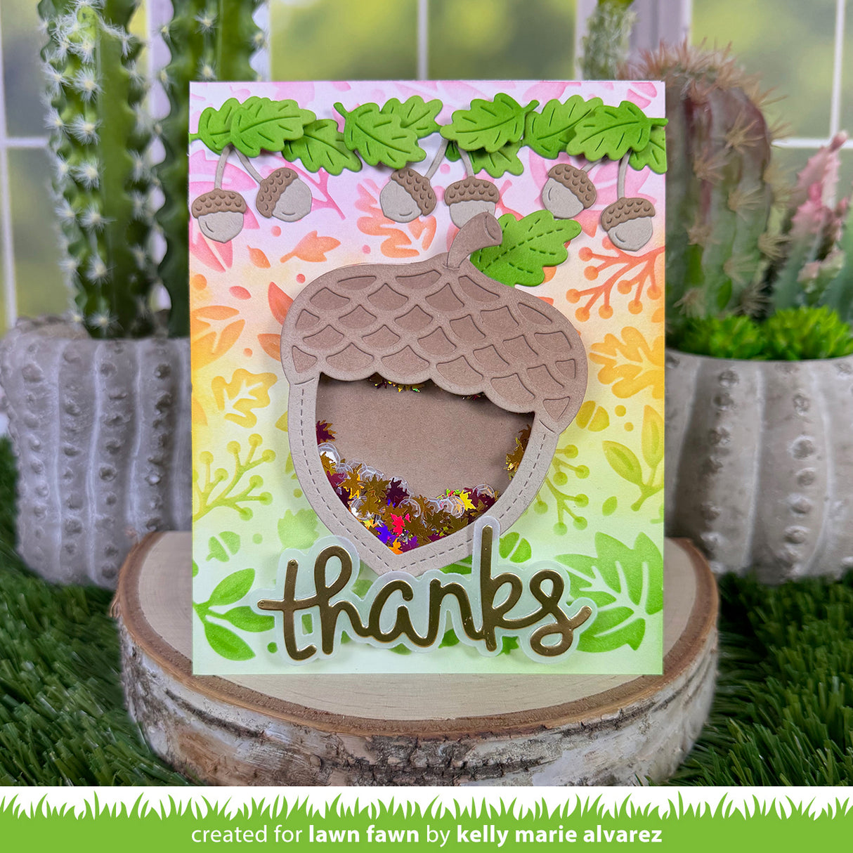 stitched acorn frame