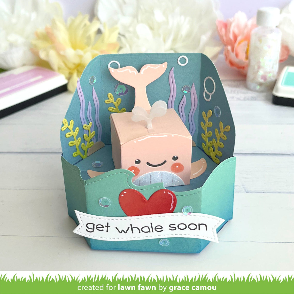 tiny gift box whale and dolphin add-on