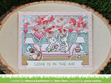 heart garland backdrop: landscape