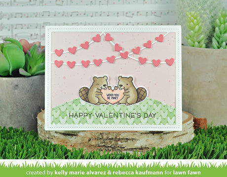 heart garland backdrop: landscape