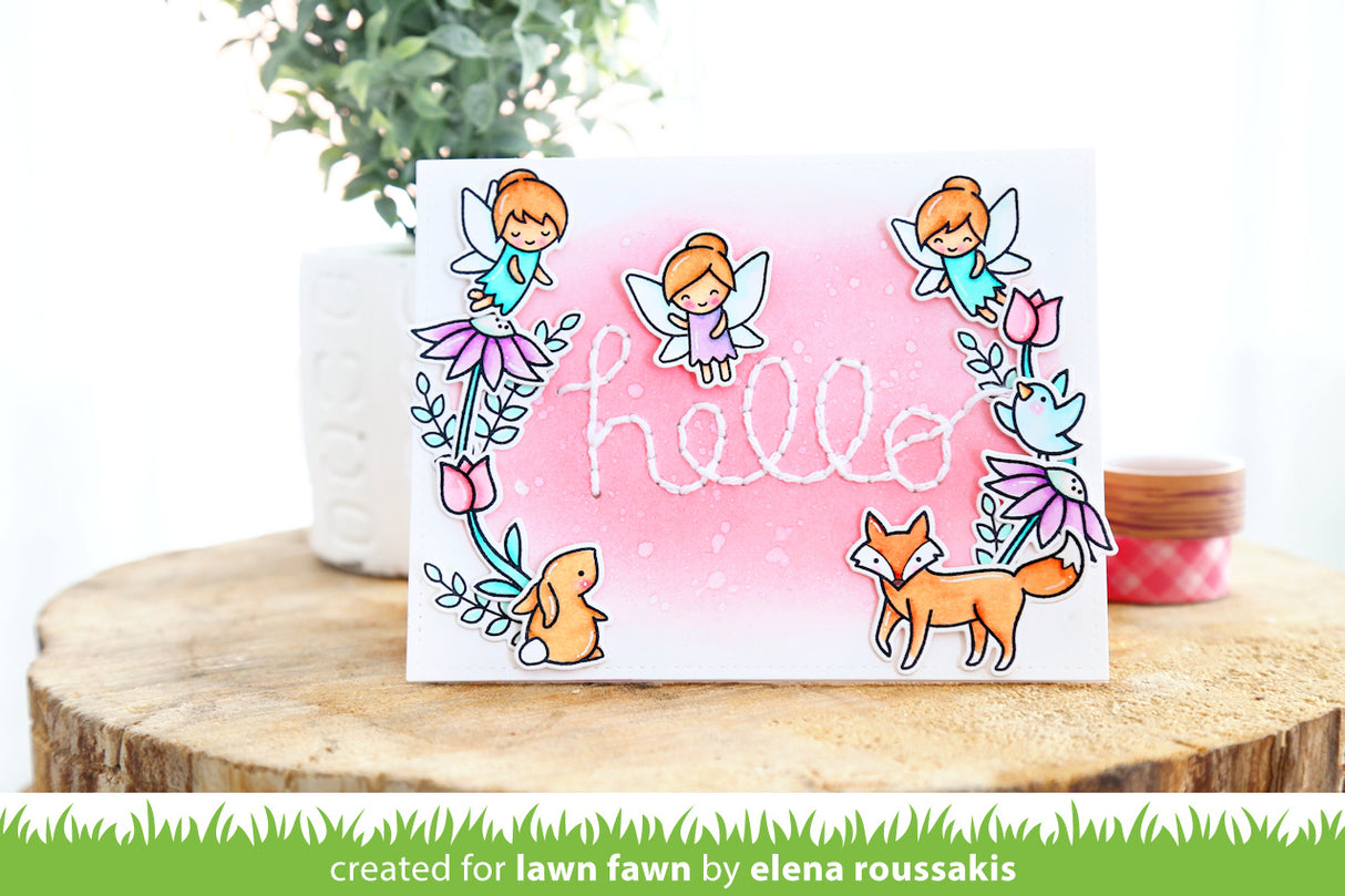 embroidered hello
