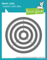large cross-stitched circle stackables