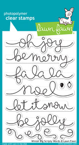 winter big scripty words