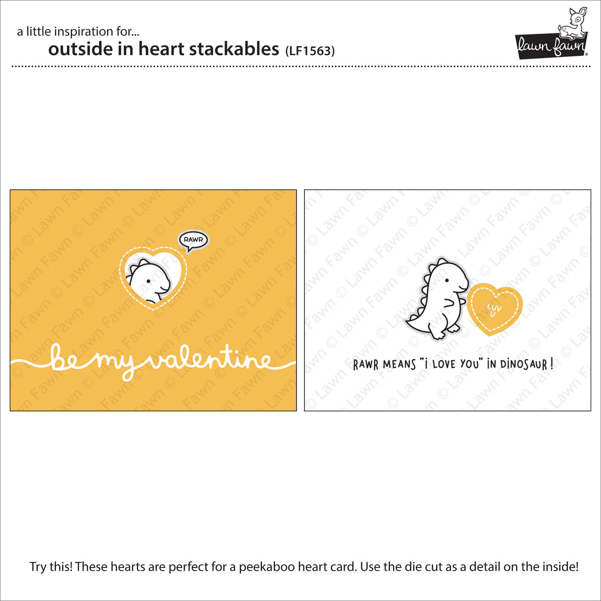 outside in stitched heart stackables
