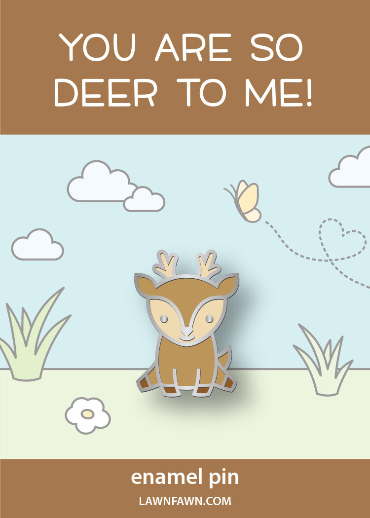 hello, deer enamel pin