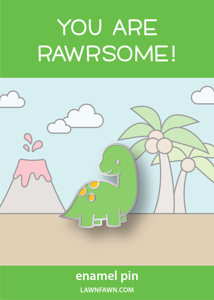 dino-mite enamel pin