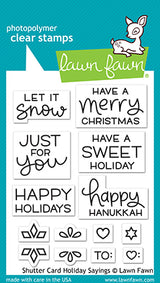 shutter card holiday sayings