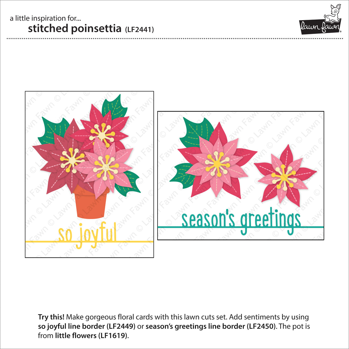 stitched poinsettia