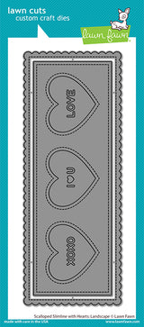 scalloped slimline with hearts: landscape