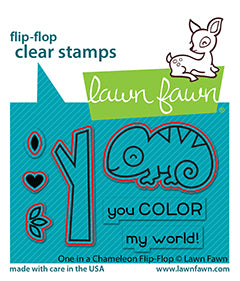 one in a chameleon flip-flop lawn cuts