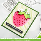 outside in stitched strawberry