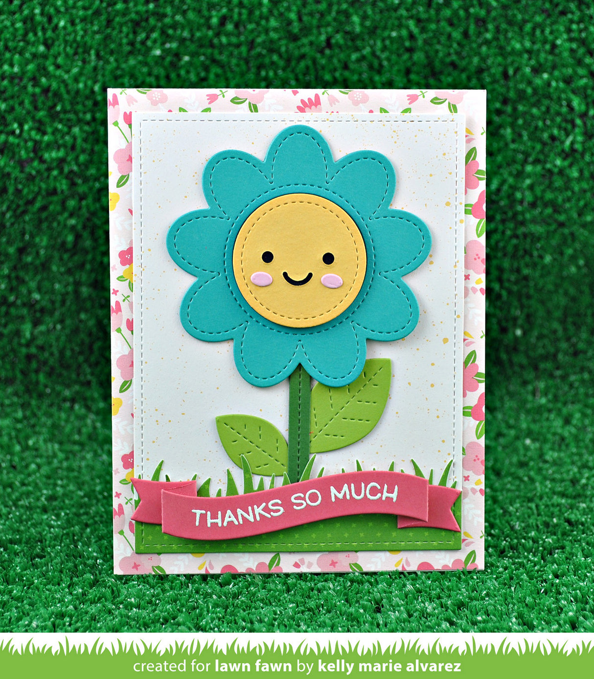 outside in stitched flower