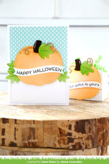 outside in stitched pumpkin