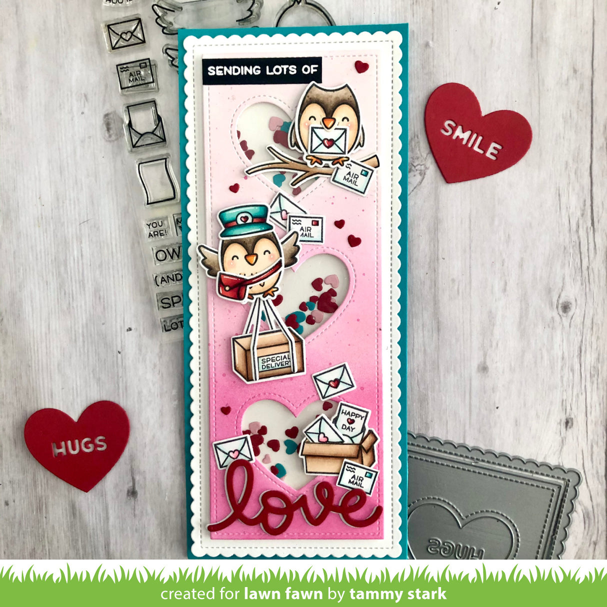 scalloped slimline with hearts: portrait